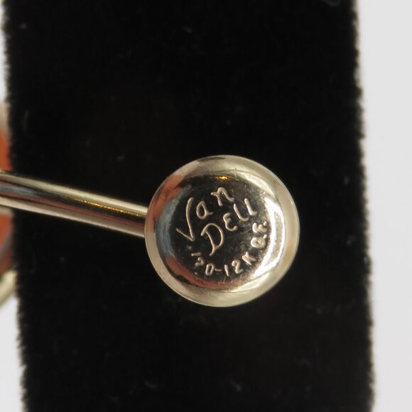 Van Dell Vintage Cameo Necklace Earrings Set 12K Gold Filled - Picture 8 of 12